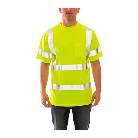 Tingley Job Sight Short Sleeve T-Shirt, Class 3, Type R, Polyester, Lime, MD S75322.MD